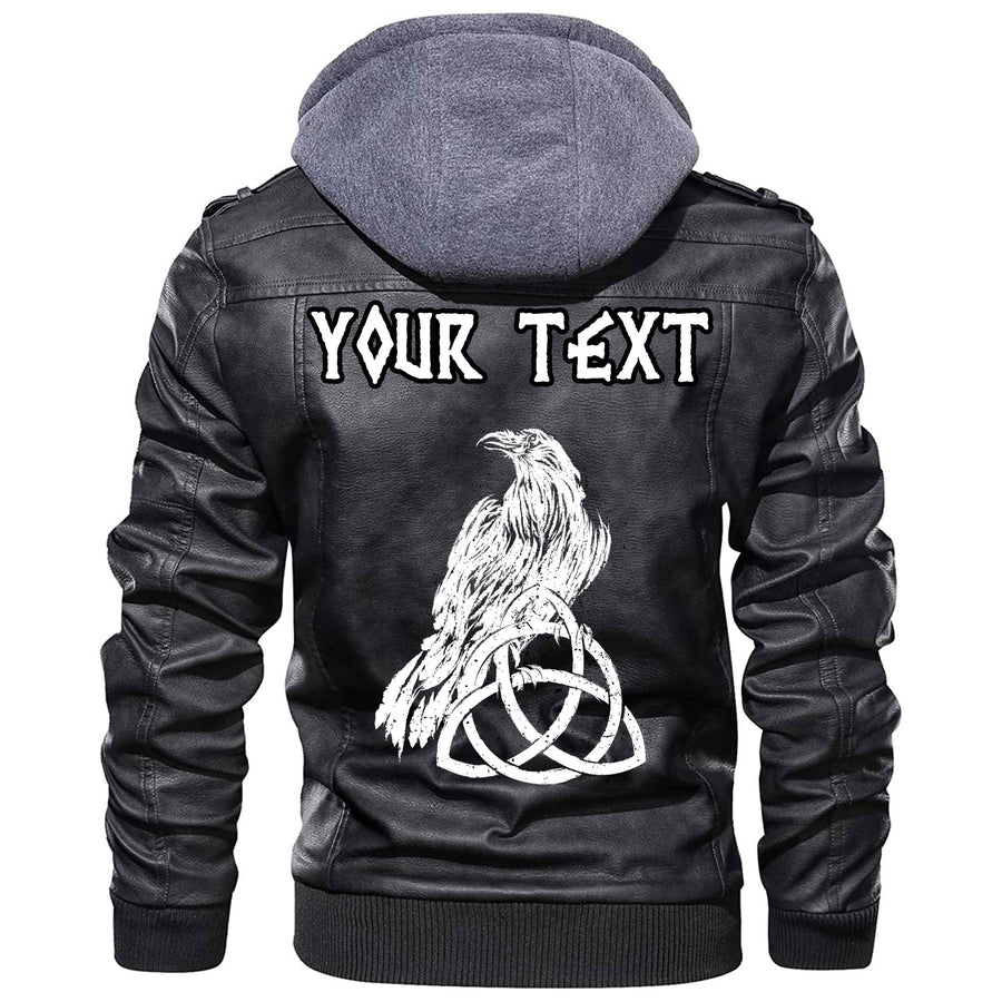 (Custom) Tspinners - Odin's Celtic Raven Scandinavian Tattoo Leather Jacket A35