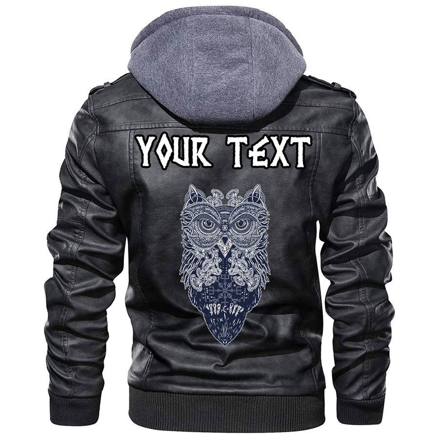 (Custom) Tspinners - Ouroboros Serpent Curled Up Around Yggdrasil Leather Jacket A35