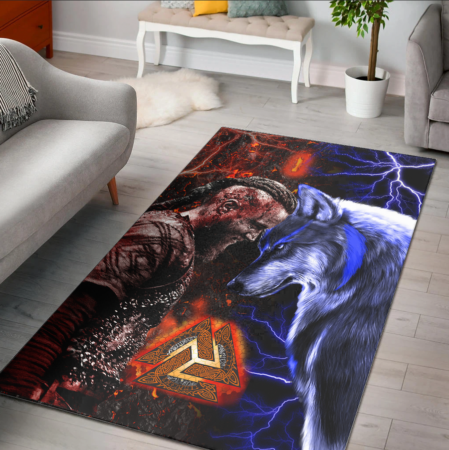 Tspinners Area Rug - Ragnar And Wolf Area Rug A31
