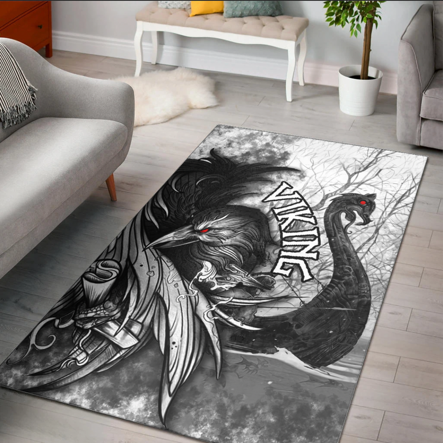 Tspinners Area Rug - Raven And Drakkar Area Rug A31