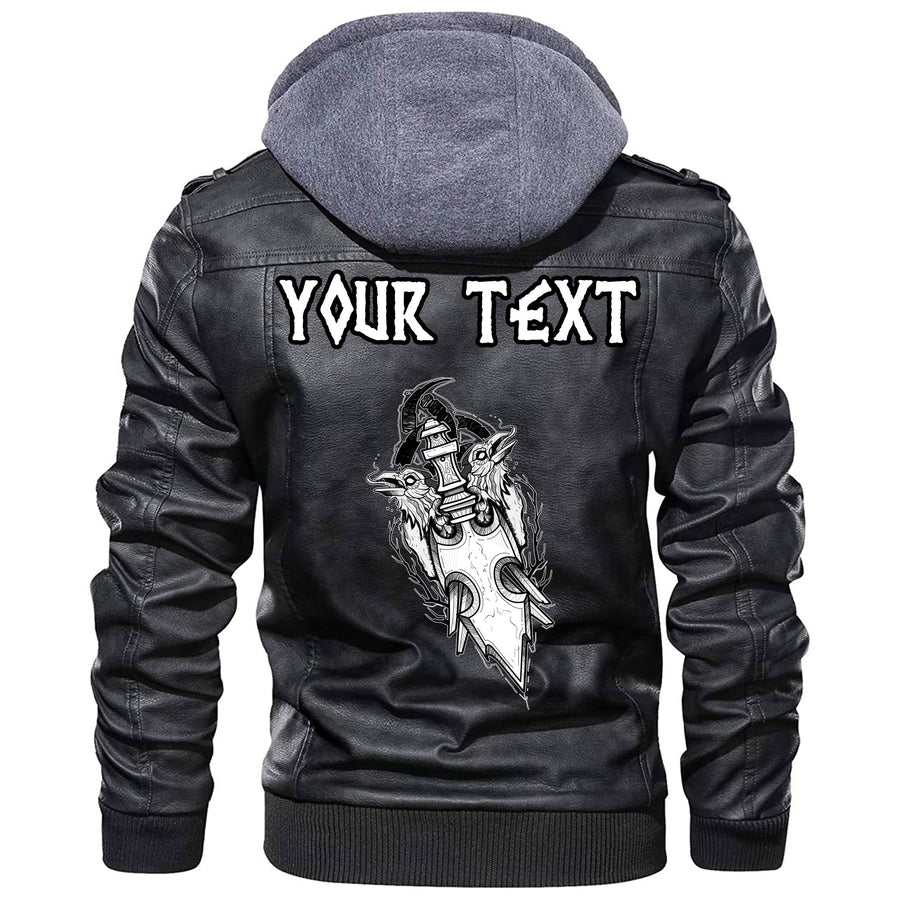 (Custom) Tspinners - Raven And Vegvisir Leather Jacket A35