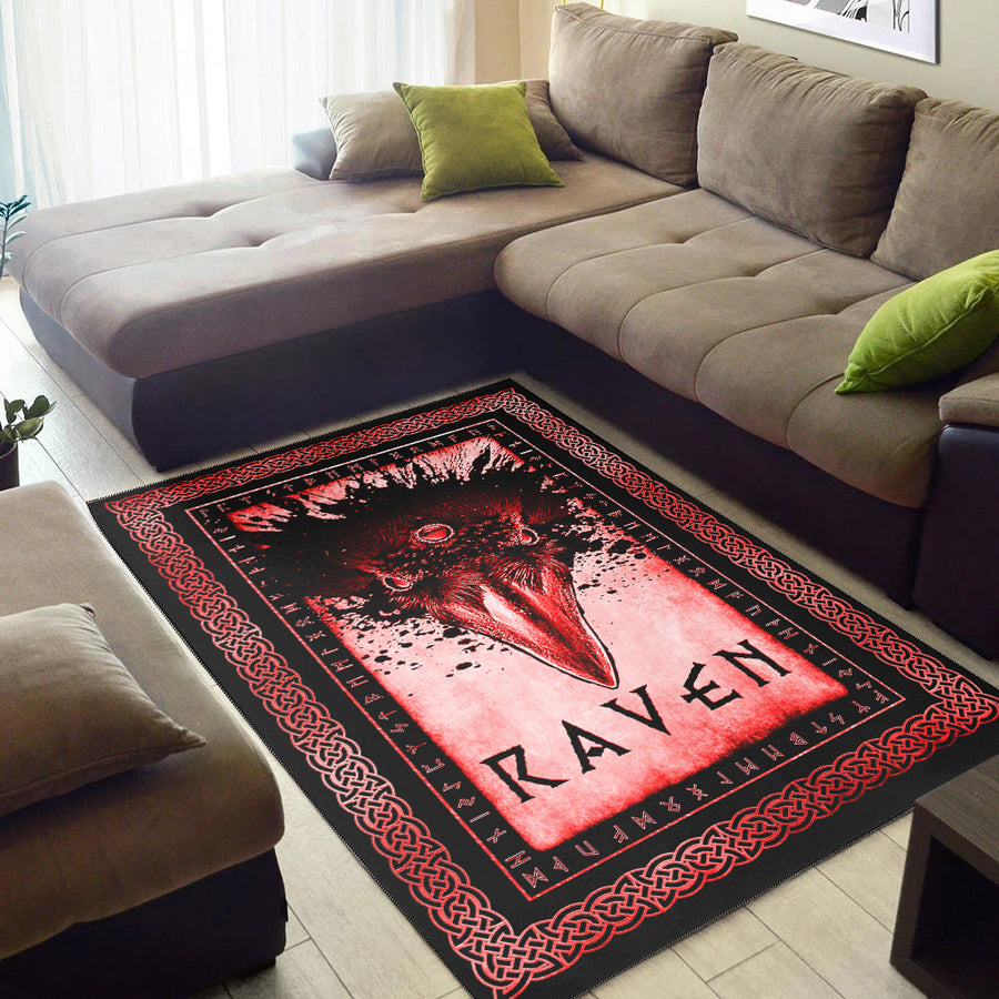 Tspinners Area Rug - Raven Black Blood Red Area Rug A35