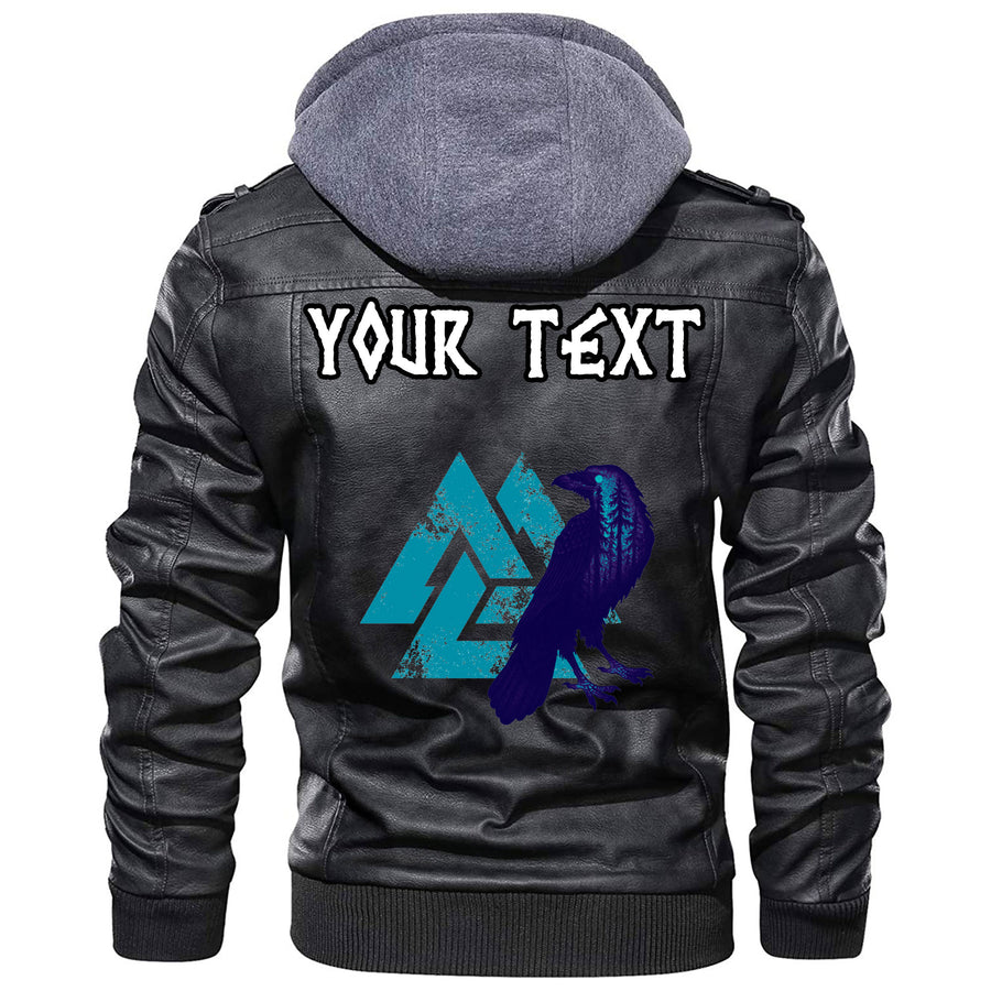 (Custom) Tspinners - Raven In Celtic Scandinavian Style And Norse Runes Leather Jacket A35