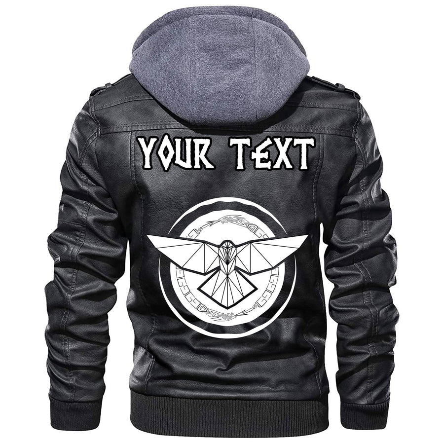 (Custom) Tspinners - Raven With Horns And Soaring Crown Leather Jacket A35