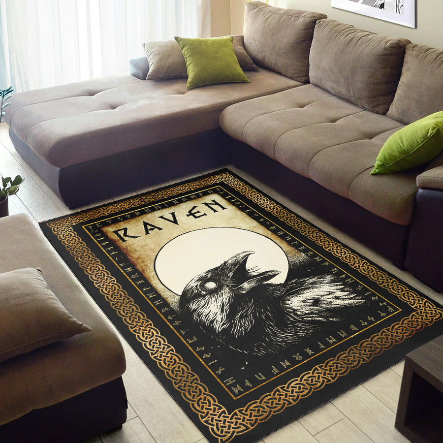 Tspinners Area Rug - Raven and Moon Area Rug A35