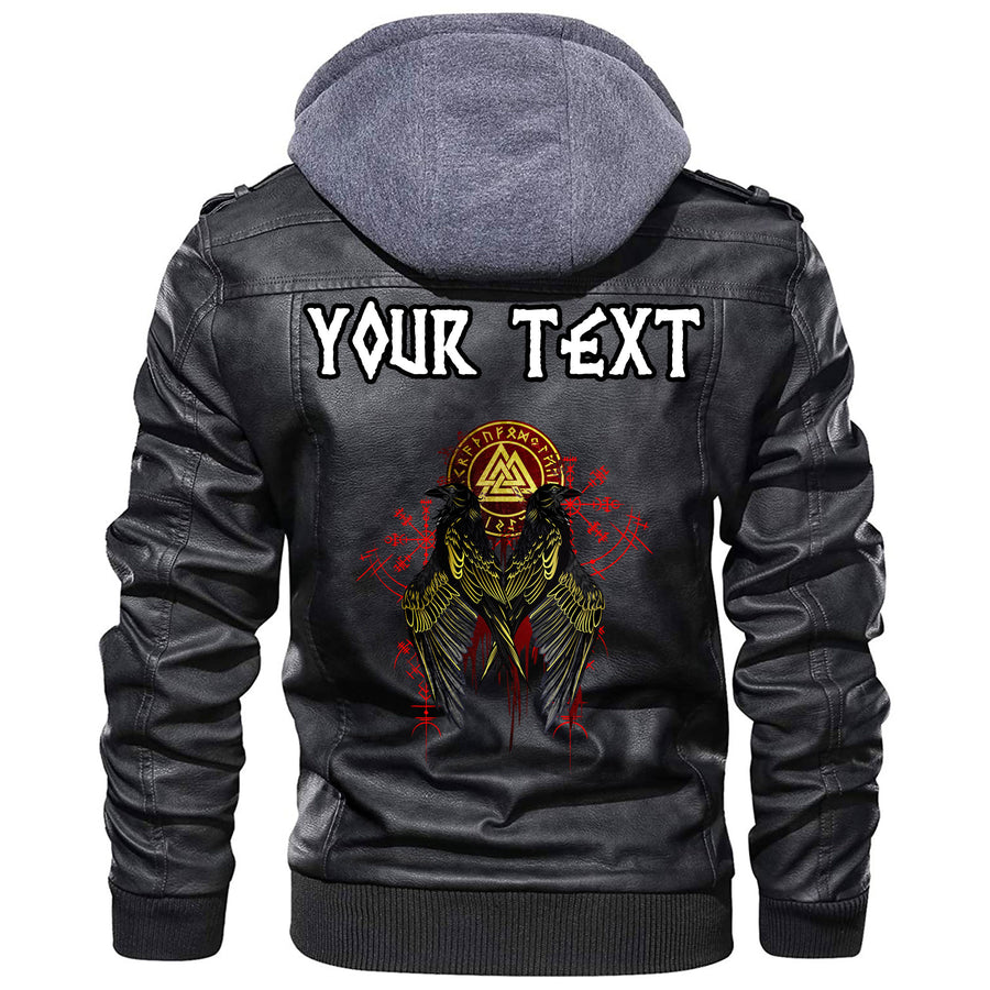 (Custom) Tspinners - Ravens and Sword Leather Jacket A35