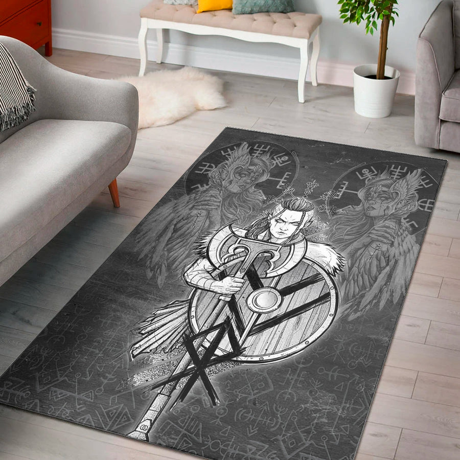 Tspinners Area Rug - Viking Women's Warrior Axes Area Rug A35