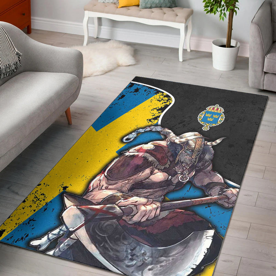 Tspinners Area Rug - Sweden Warrior Brush Style Area Rug A35