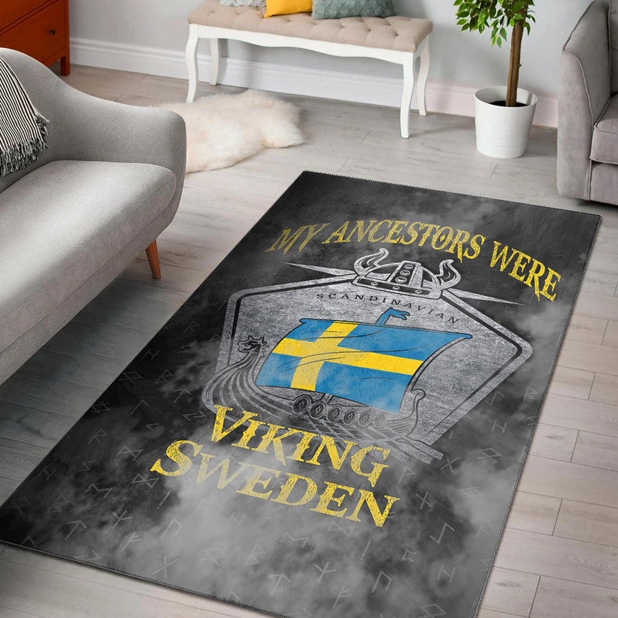 Tspinners Area Rug - Viking Sweden Drakka Scandinavian Area Rug A31