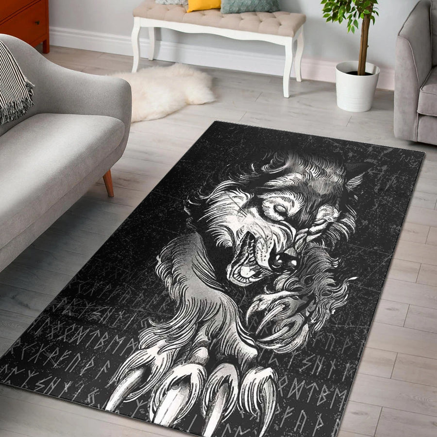 Tspinners Area Rug - Fenrir Wolf Lead Area Rug A35