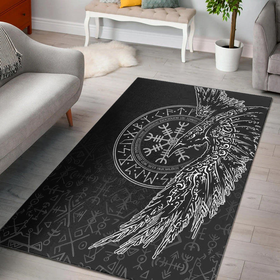 Tspinners Area Rug -Raven and Helm of Awe Area Rug A94