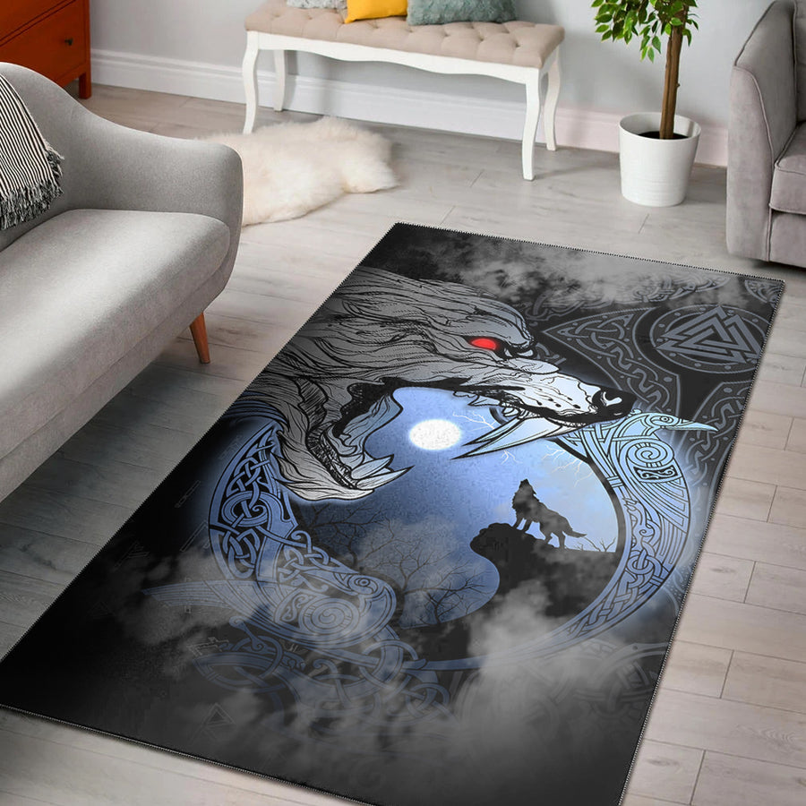 Tspinners Area Rug - Fenrir And Moon Area Rug A31