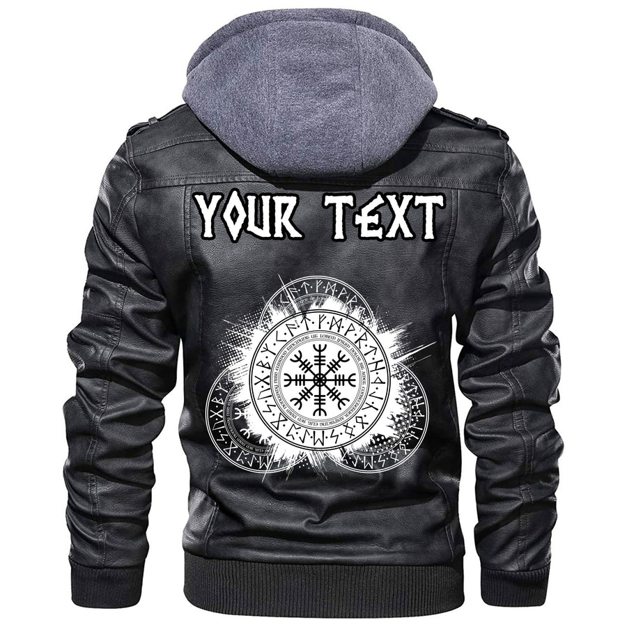 (Custom) Tspinners - Scandinavian Raven Axe Leather Jacket A35