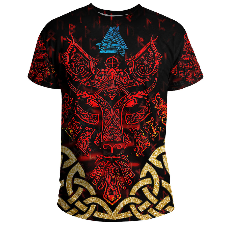 Tspinners - Fenrir Hell Fire Fix Celtic Knot Gold T-Shirt A35