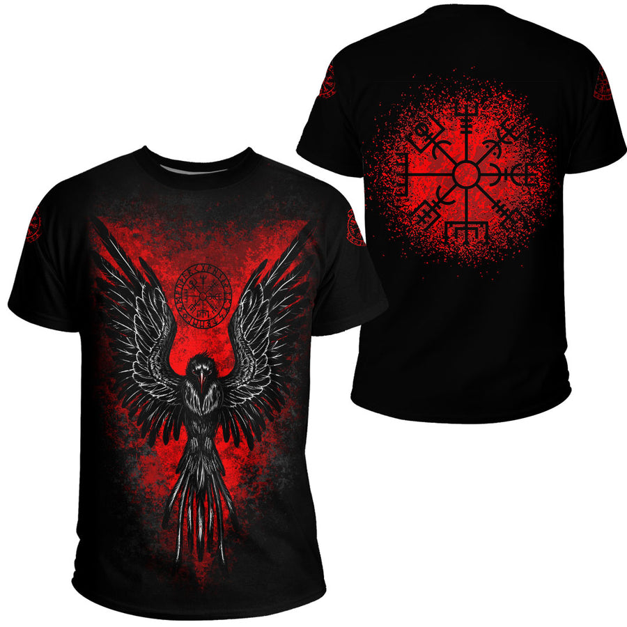 Tspinners - Viking Raven Vegvisir T-shirts A35