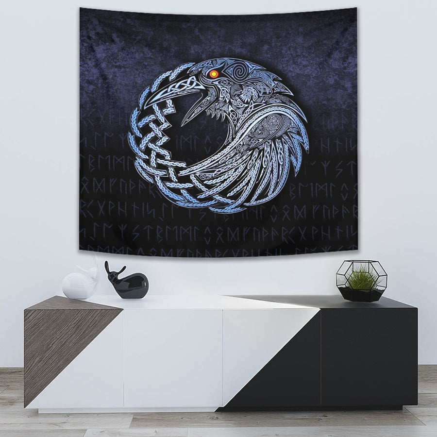 Tspinners Tapestry - Vikings Raven - Special Blue Version Tapestry A7