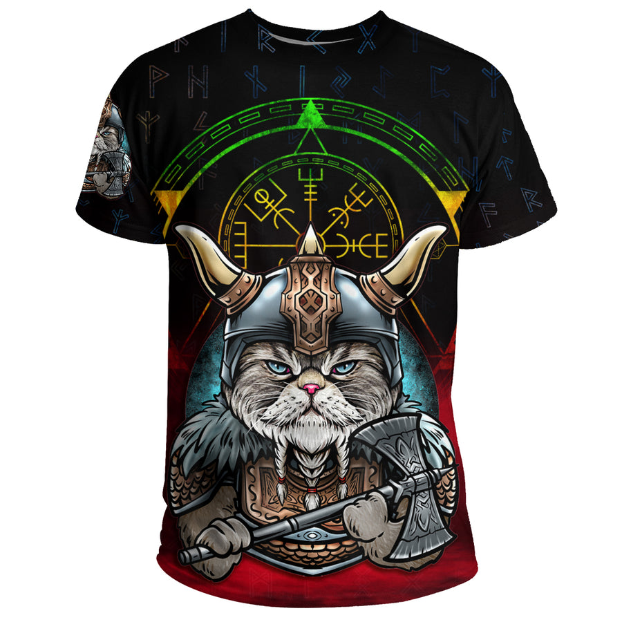 Tspinners - The Cat Compass Vegvisir Rune T-Shirt A35