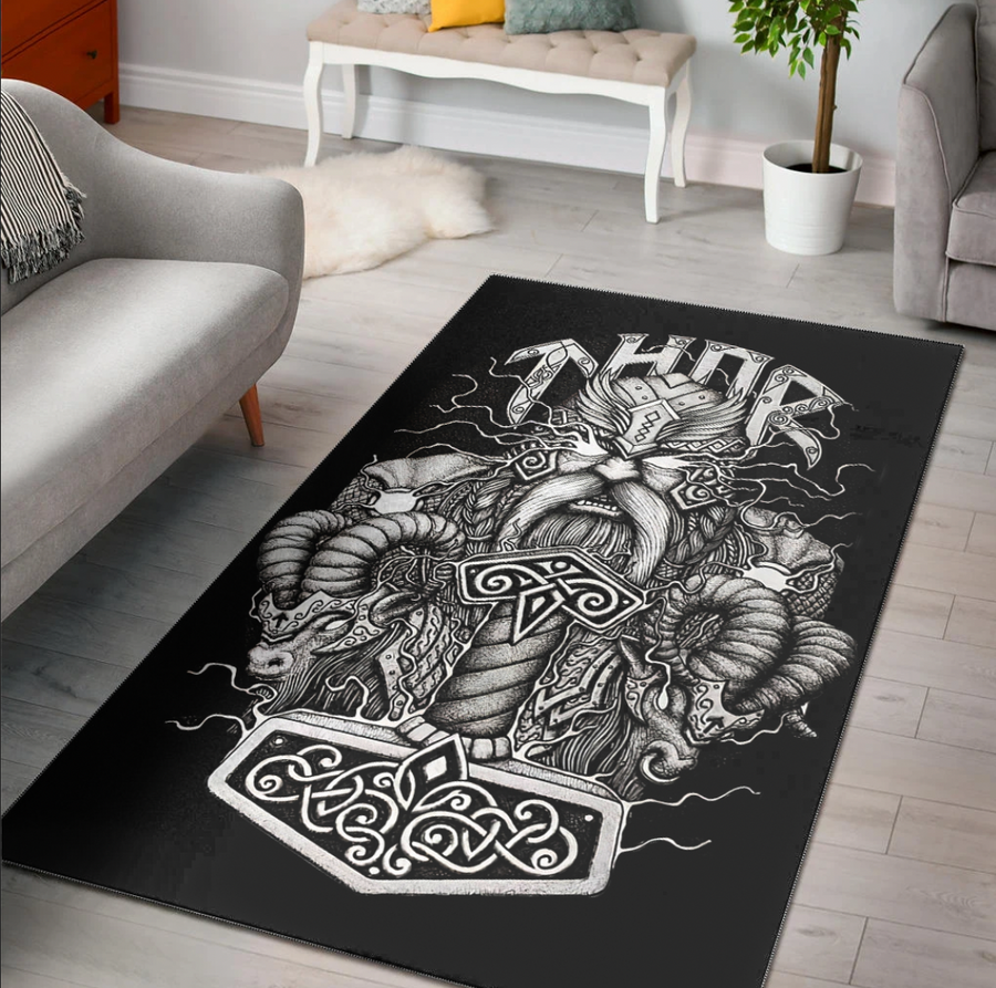 Tspinners Area Rug - Thor and Mjolnir Area Rug A31
