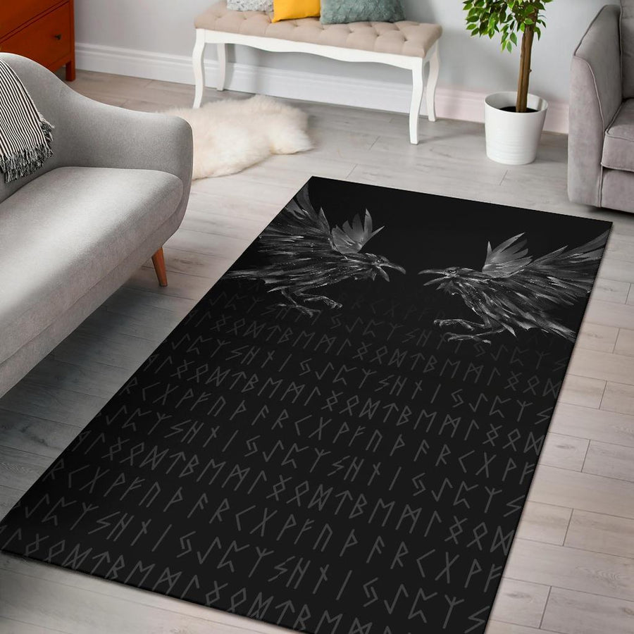 Tspinners Area Rug - Odin Huginn and Muninn Rune A27