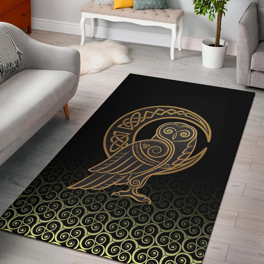 Tspinners - Area Rug Owl Celtic On Triskels Background A27
