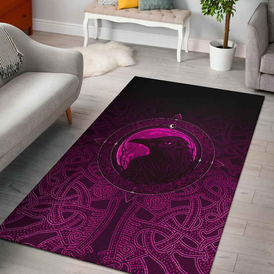 Tspinners Area Rug, Ethnic Odin Raven Pink A31