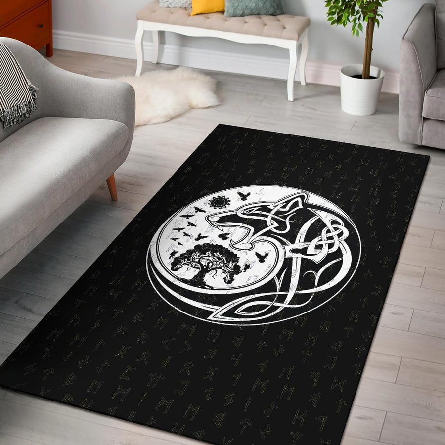 Tspinners Area Rug, Skoll And Hati Rune Tattoo A31