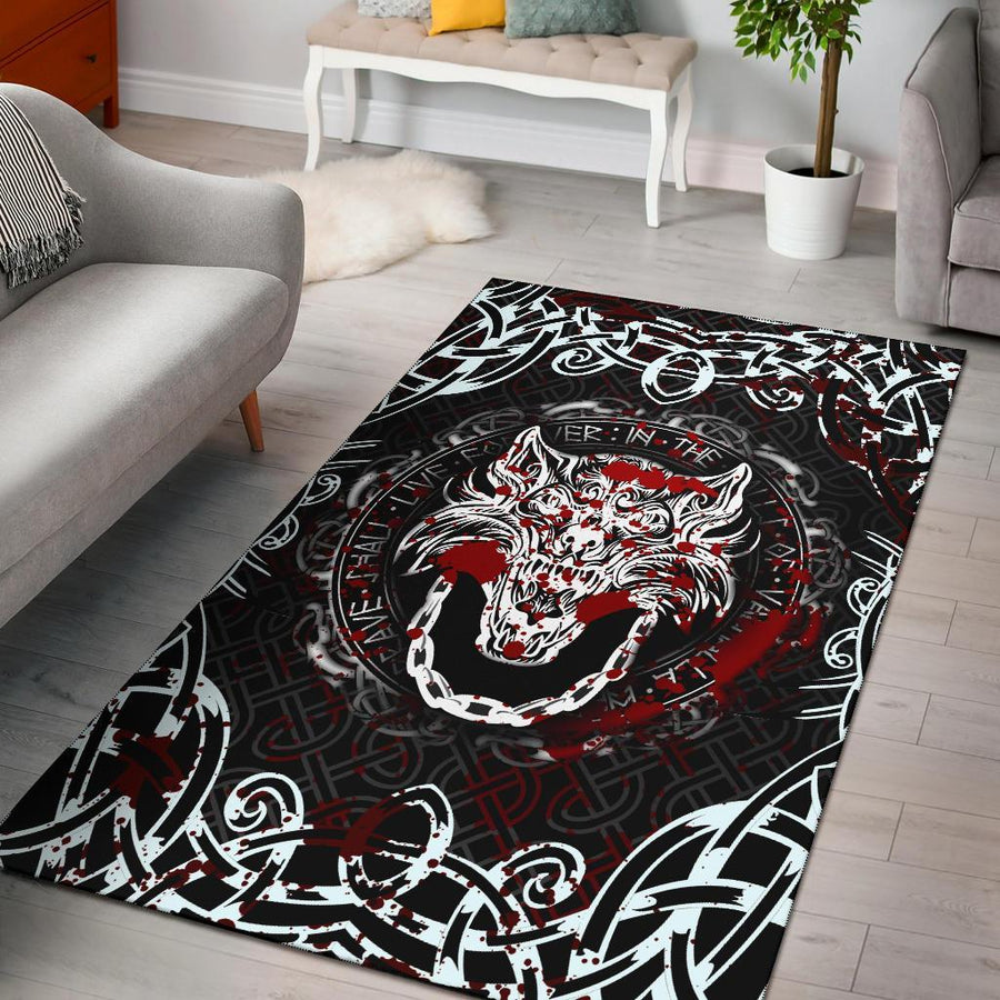 Tspinners Area Rug - Fenrir Viking Blood 3D A27