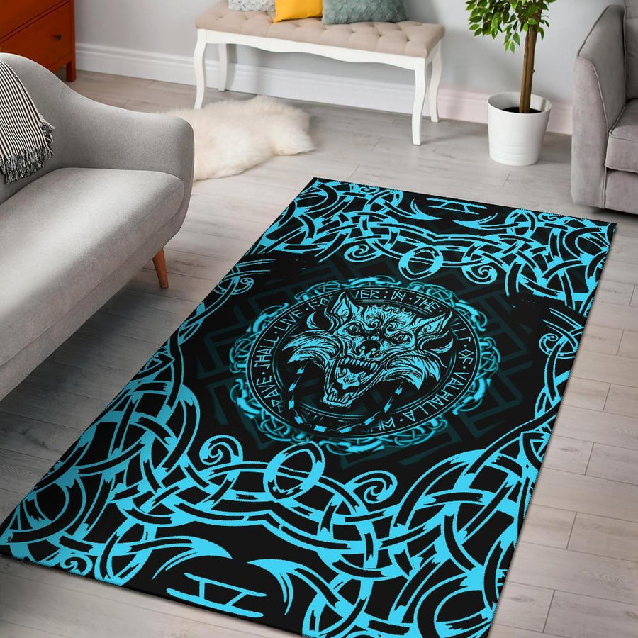 Tspinners Area Rug - Fenrir Viking Cyan 3D A27
