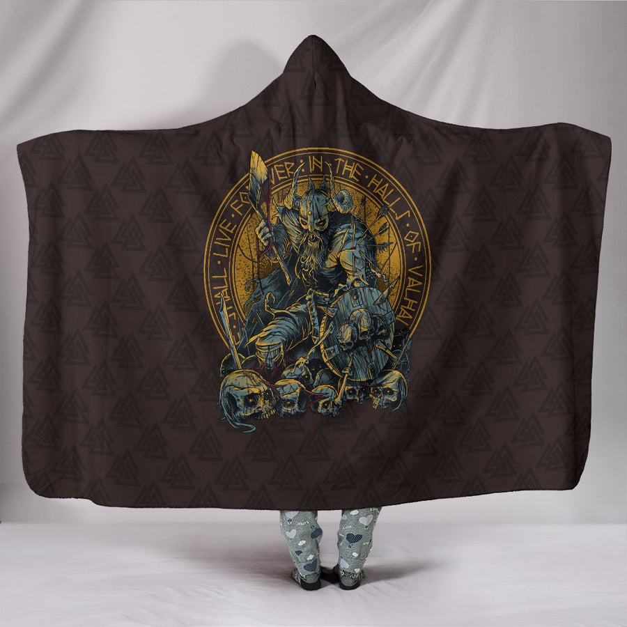 Tspinners Hooded Blanket Warrior Viking Shield Skull A15