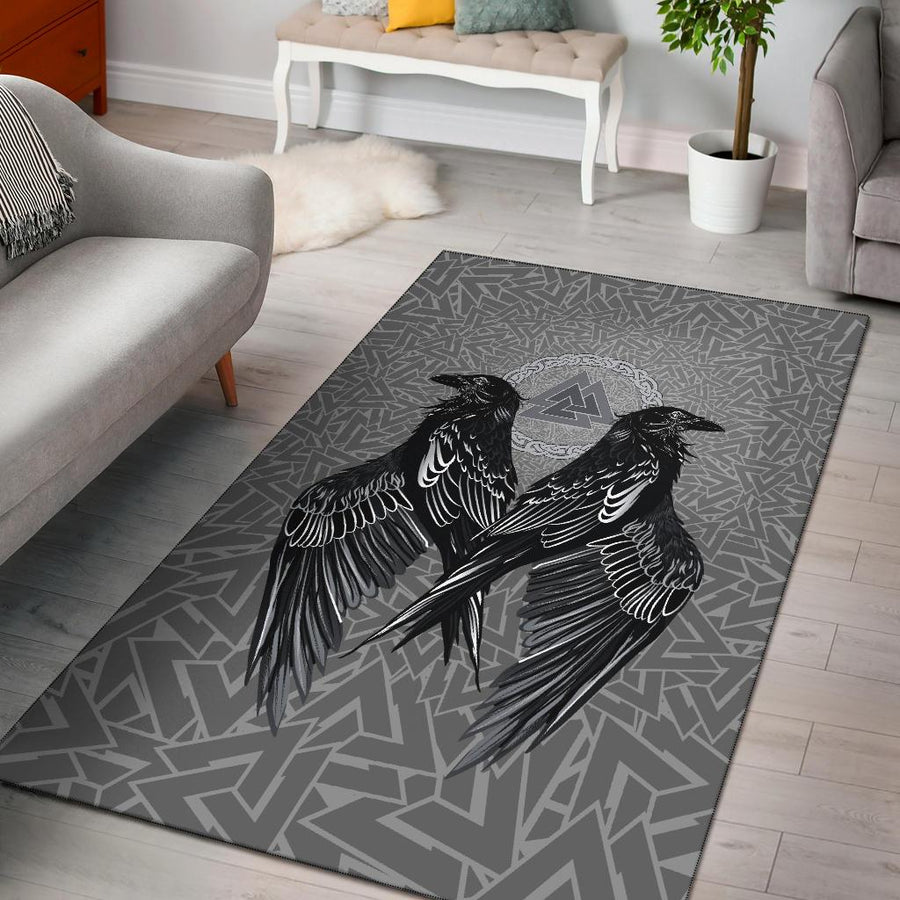 Tspinners Area Rug Raven Valknut A15