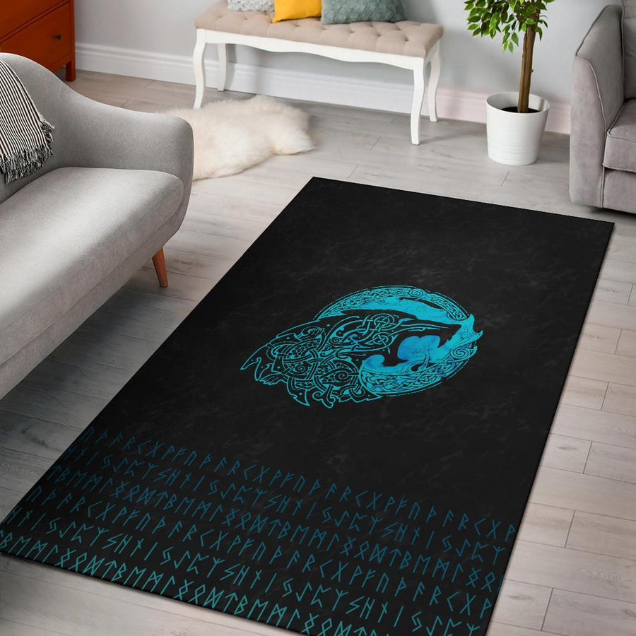 Tspinners Area Rug - Fenrir Wolf Cyan A31