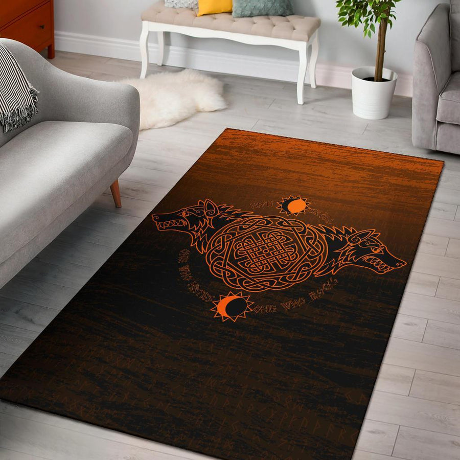 Tspinners Area Rug, Skoll And Hati Orange A31