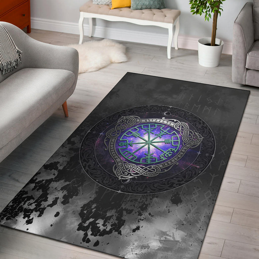 Tspinners Area Rug - Viking Vegvisir and Celtic Tattoo Area Rug A35