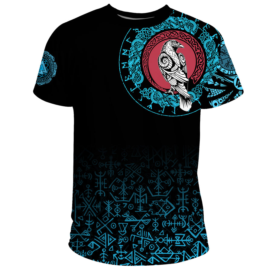 Tspinners T-Shirt - Raven Celtic Cyan Tattoo A31