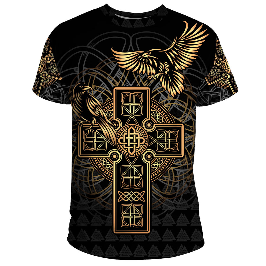 Tspinners T-Shirt - Odin's Celtic Raven Tattoo A31