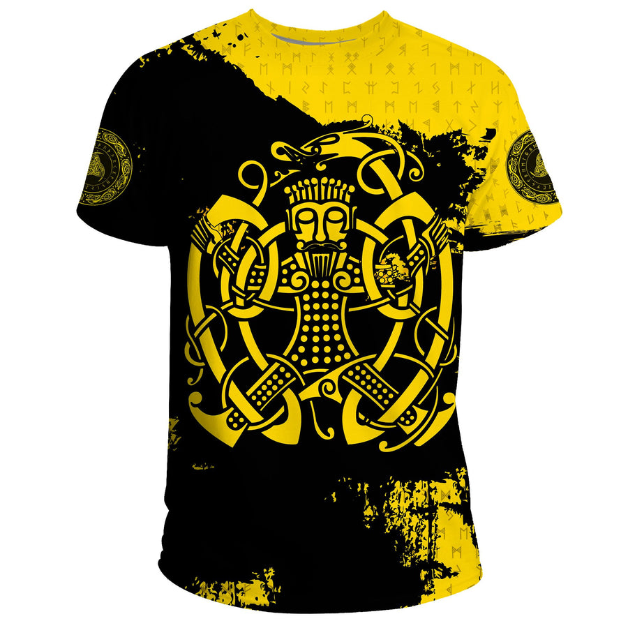Tspinners T Shirt, Loki Bound Triskele Rune Gold A31