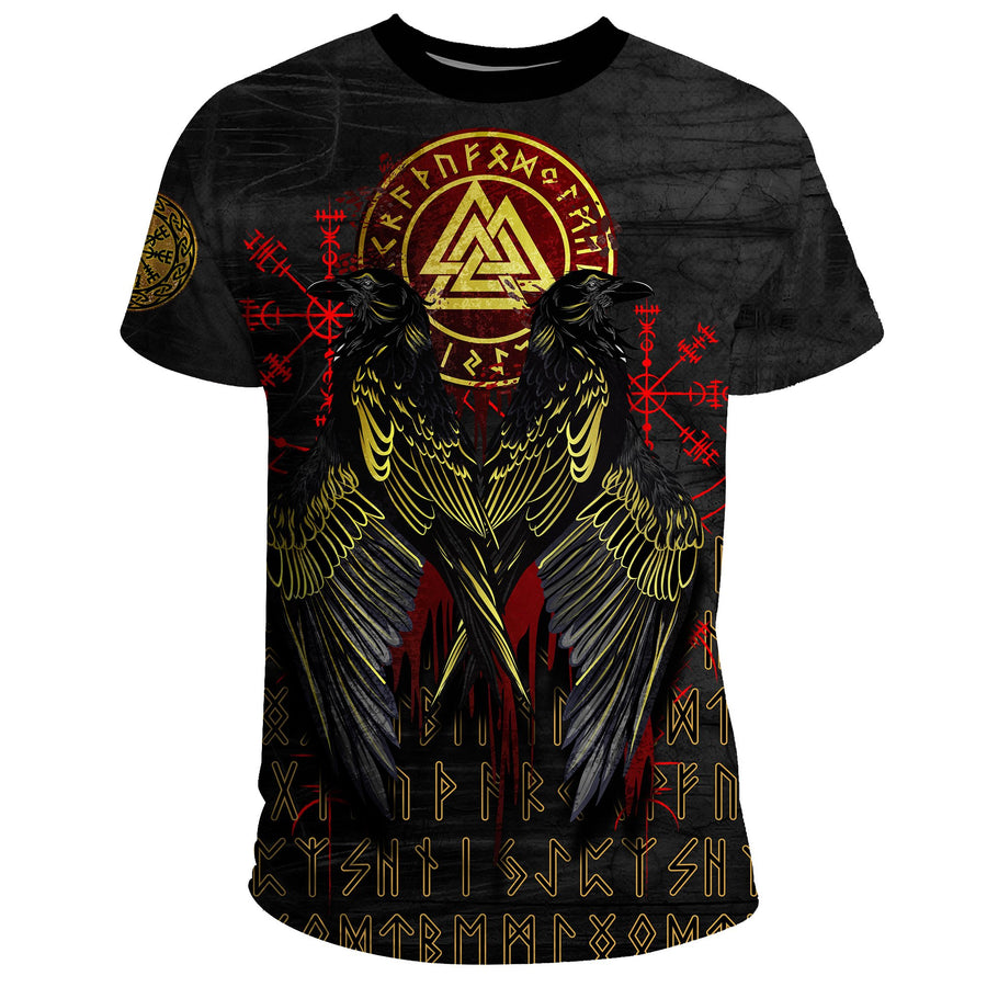 Tspinners T-Shirt - Vikings Valknut and Ravens Tattoo A7