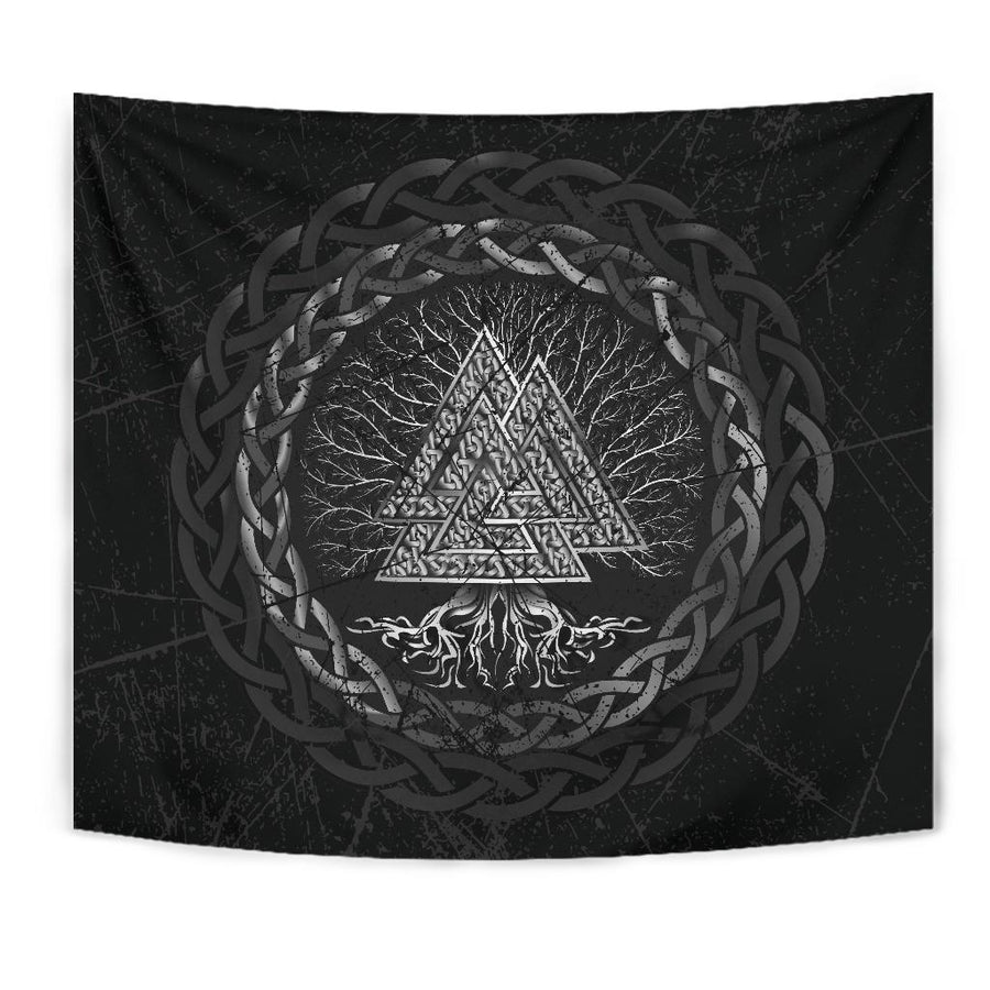 Celtic And Tspinners Tapestry Valknut and Tree of Life Yggrdrasil A7