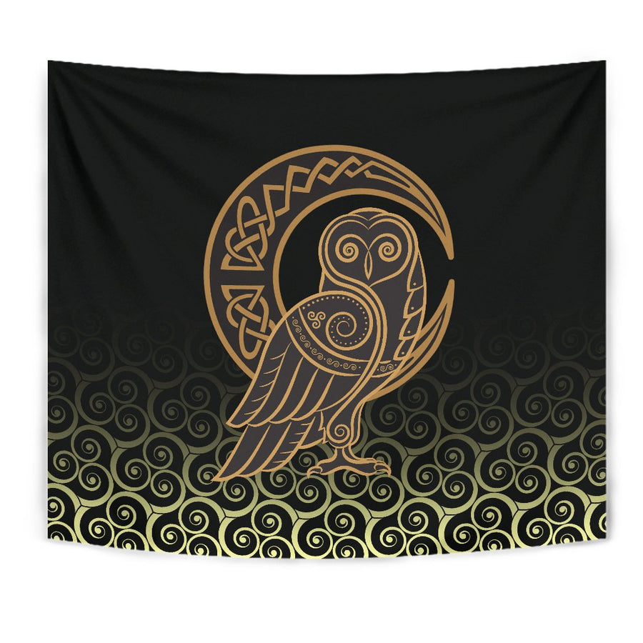 Tspinners - Tapestry Owl Celtic On Triskels Background A27