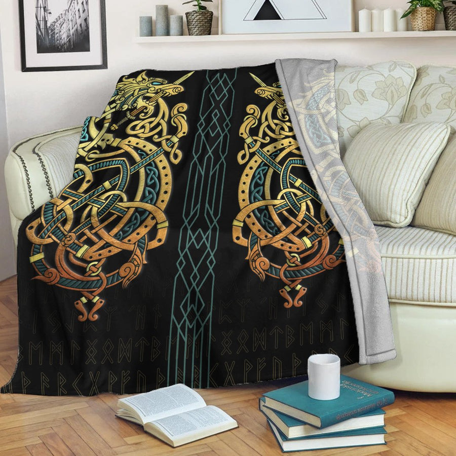 Tspinners Celtic Premium Blanket - Celtic Dragon Gold Premium Blanket A35