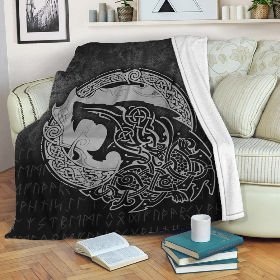 Tspinners Premium Blanket - Fenrir Viking 3D Tattoo - Special Version Premium Blanket A7