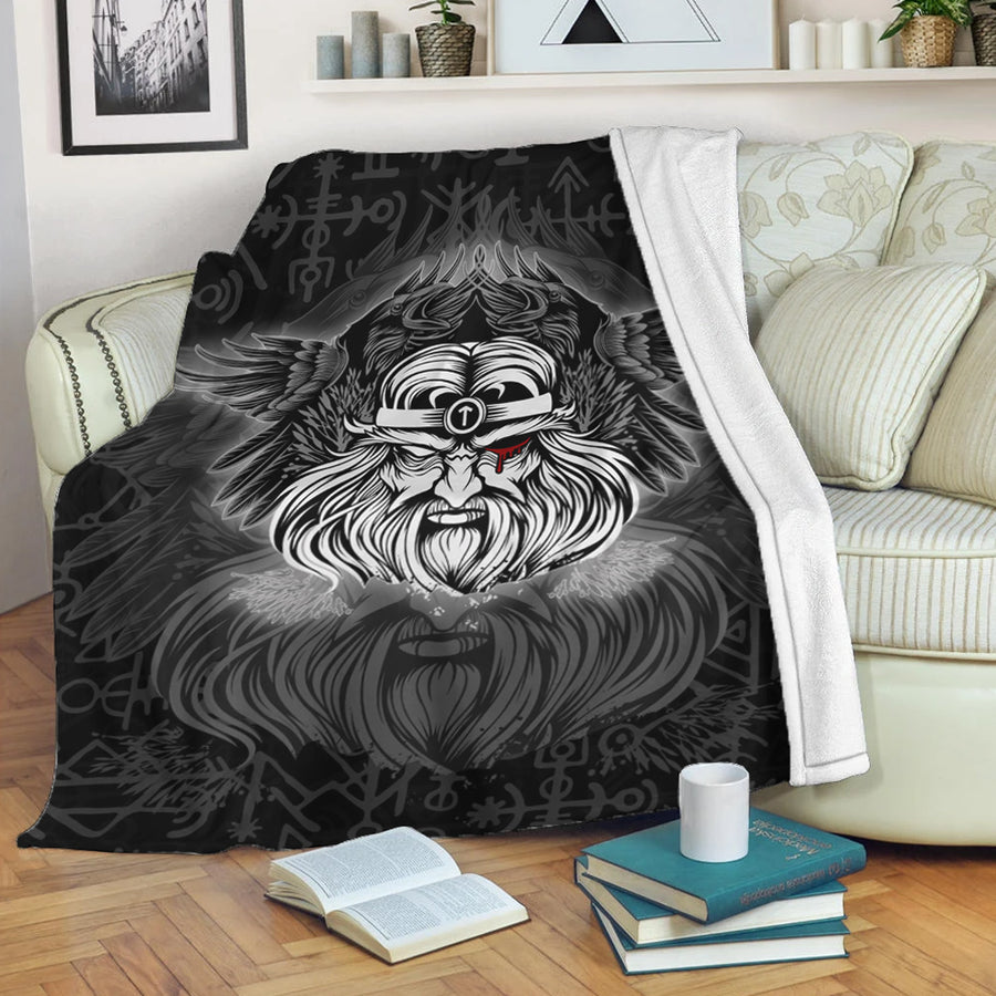 Tspinners Premium Blanket -Viking Odin Silver Premium Blanket A95