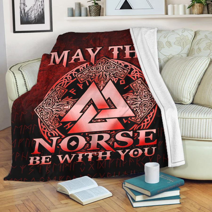 Tspinners Premium Blanket - May The Norse Be With You Viking - Red Version Premium Blanket A7