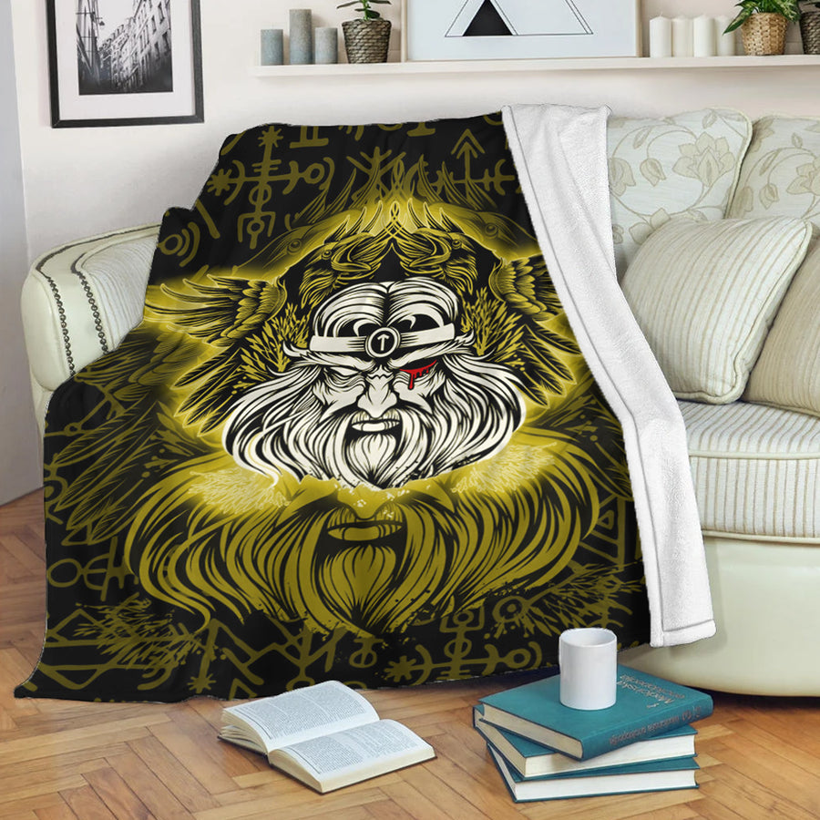 Tspinners Premium Blanket -Viking Odin Gold Premium Blanket A95