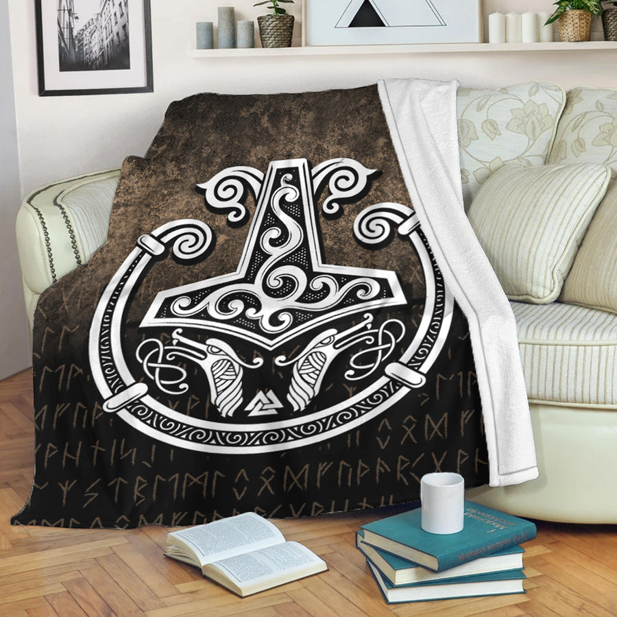 Tspinners Premium Blanket -Thors-Hammer-Mjolnir-Viking-Torc-Norse-Pagan Premium Blanket A7