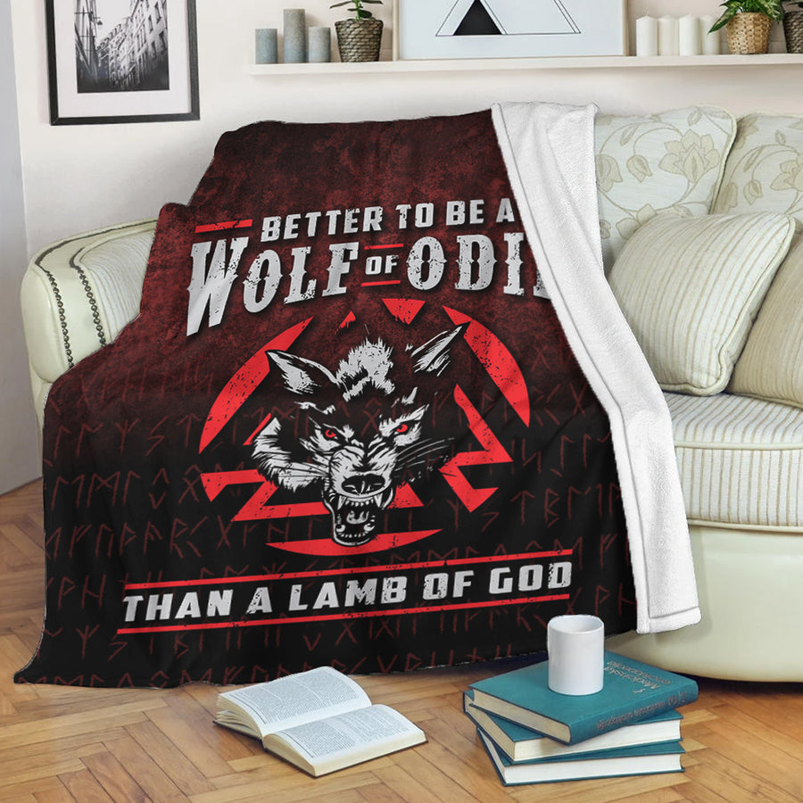 Tspinners Premium Blanket - Better To Be A Wolf Of Odin Than A Lamb Of God Premium Blanket A7
