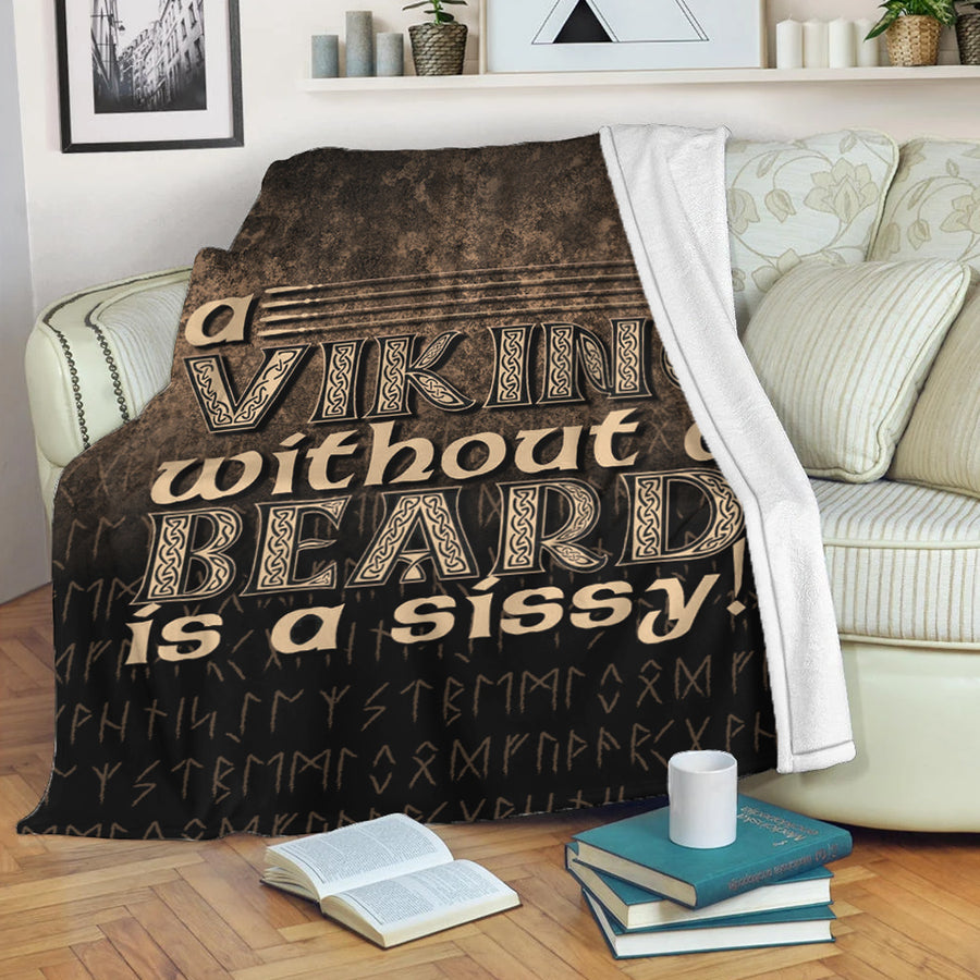 Tspinners Premium Blanket - A Viking Without a Beard Is A Sissy! Premium Blanket A7