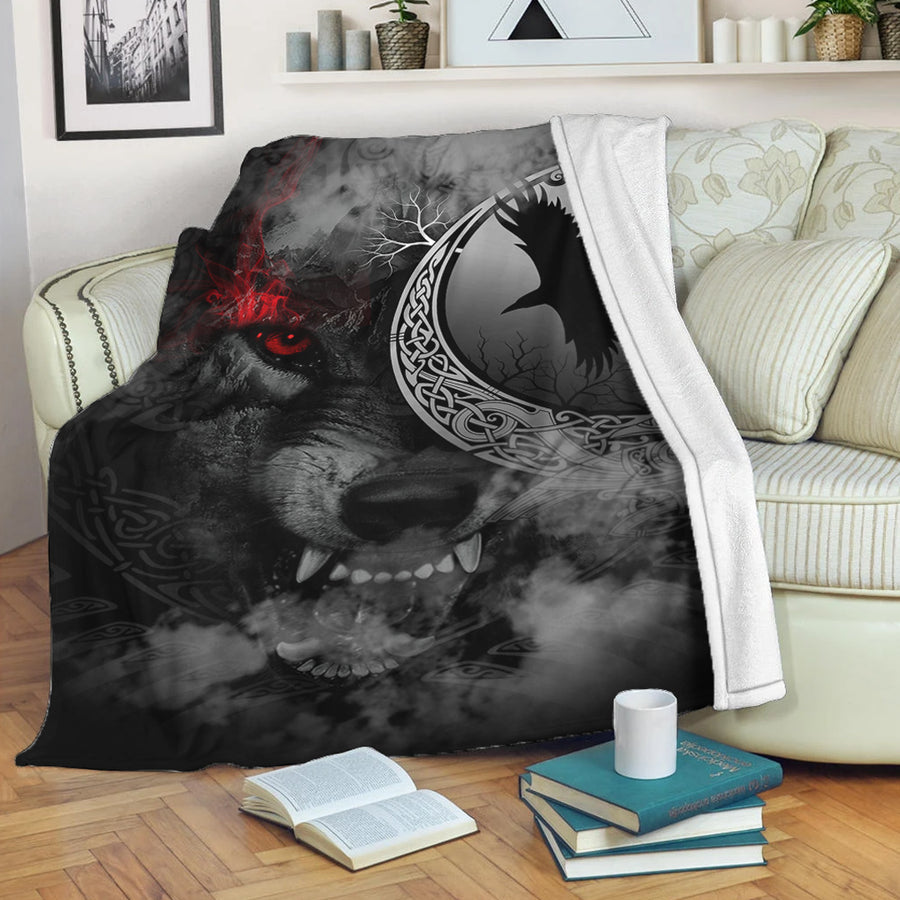 Tspinners Premium Blanket - Angry Moon Wolf Premium Blanket A31