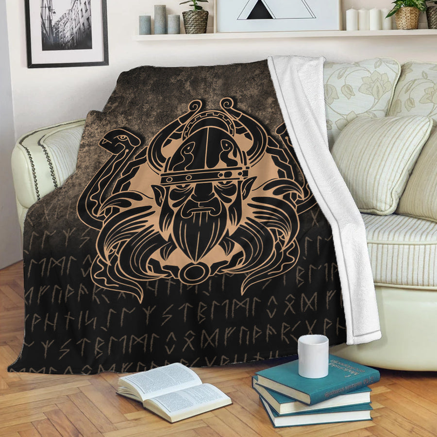 Tspinners Premium Blanket - Nordic Warrior Valhalla Norse - Gold Version Premium Blanket A7