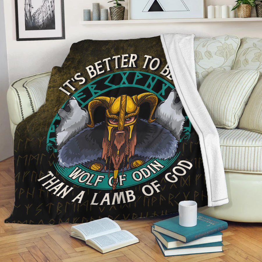 Tspinners Premium Blanket -Its Better To Be A Wolf Of Odin Than A Lamb Of God Premium Blanket A7